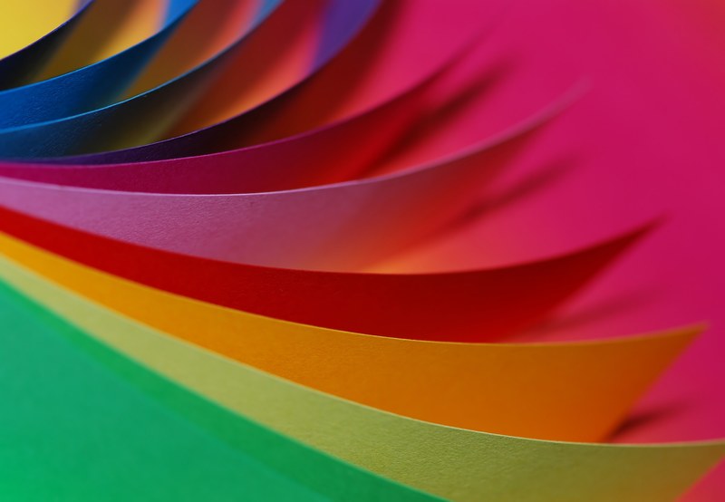paper colorful color loose green yellow red 4k