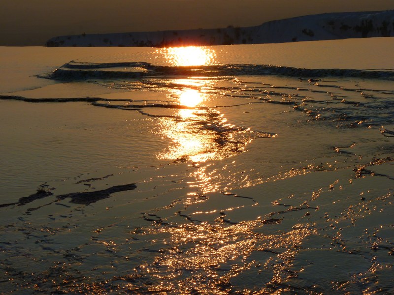 pamukkale abendstimmung reflection back light 4k