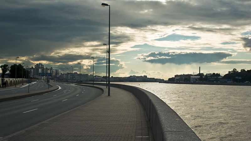 embankment, st petersburg, river, russia, night, neva, 4k