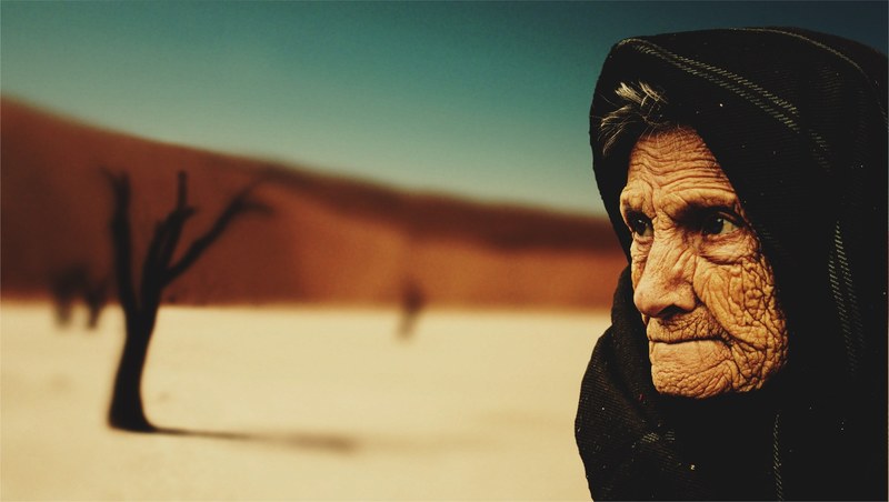old woman desert old age bedouin dry old people 4k