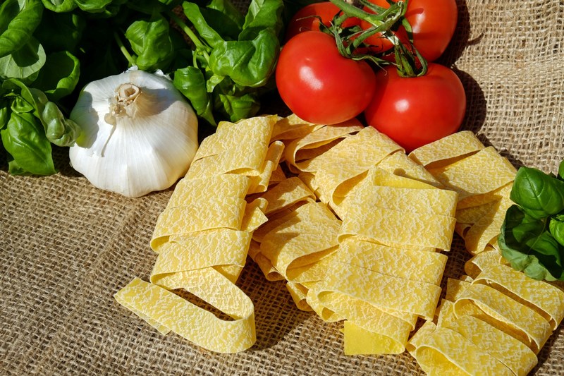 noodles tagliatelle pasta raw food carbohydrates 4k