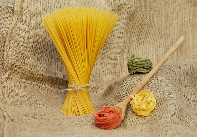 noodles pasta yellow colorful raw food 4k