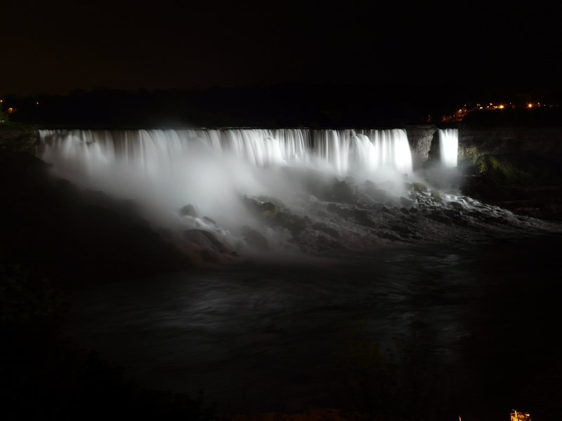niagara falls niagara water waterfall night 4k