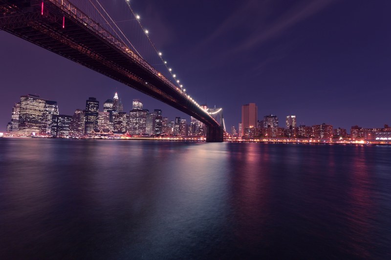 new york city brooklyn bridge night skyline 4k