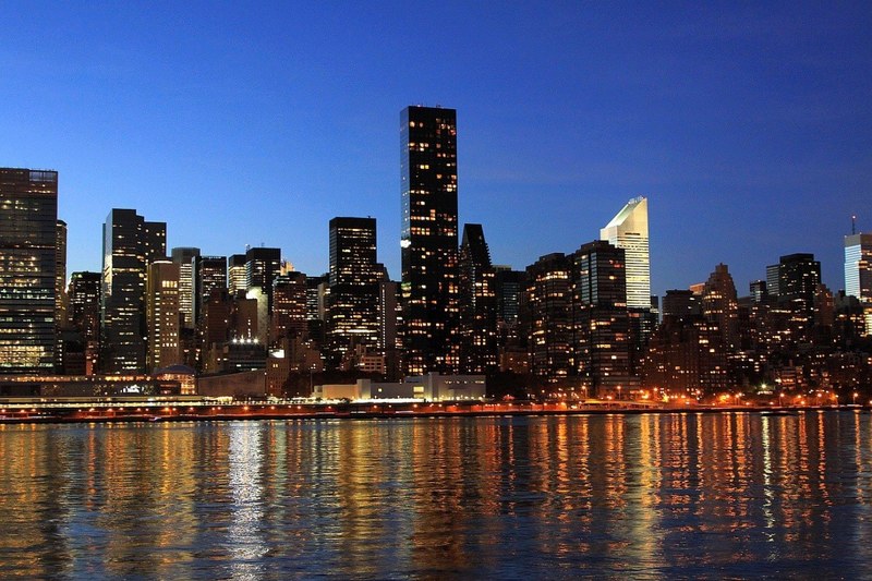 new york new york city city skyline night lights 4k