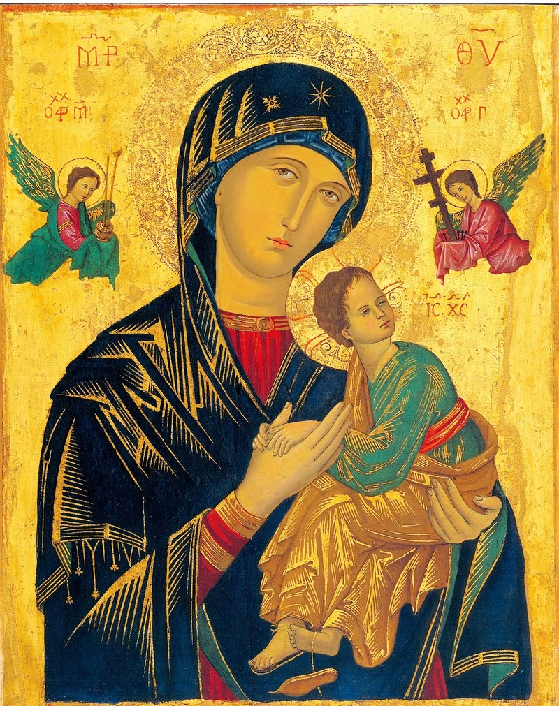 mother of perpetual help icon madonna holy 4k