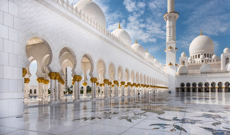 mosque abu dhabi travel white architecture orient 4k