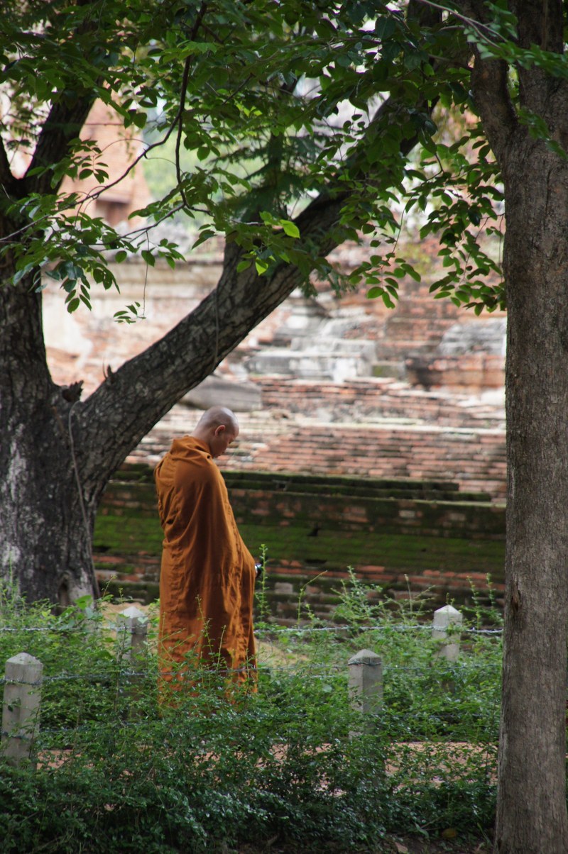 monk munk thailand buddhism orange monastery 4k
