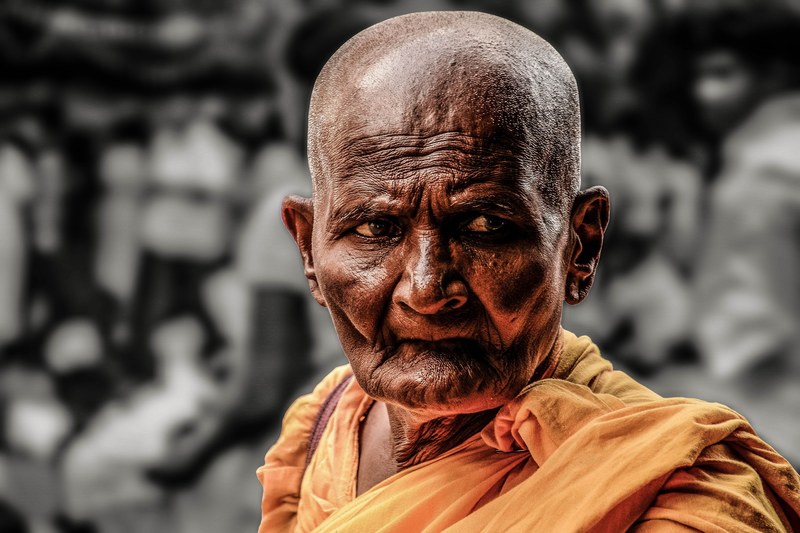 monk path buddhist old religion temple prayer 4k