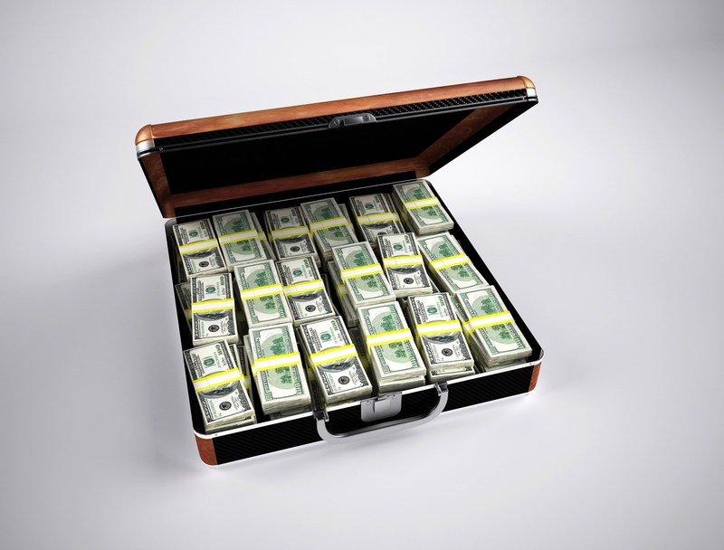 money finance wealth currency dollar briefcase 4k