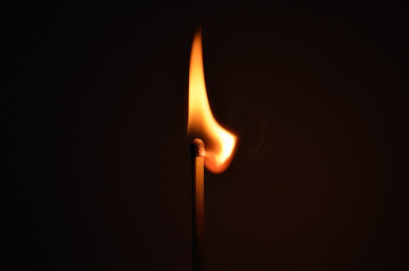 matchstick fire light striking ignition heat 4k