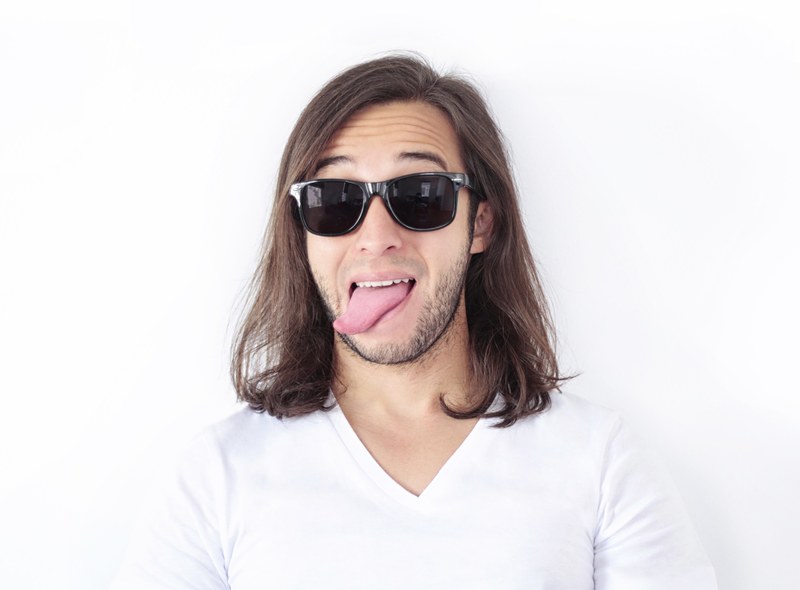 man crazy funny dude sunglasses male hair human 4k