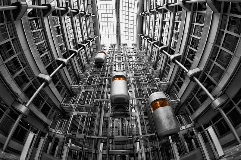 lifts architecture ludwig erhard haus interior 4k
