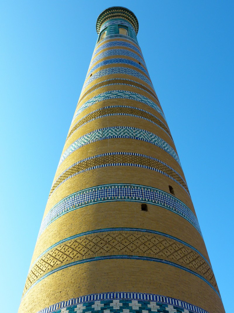 khiva chodja islam minaret high mosaic 4k