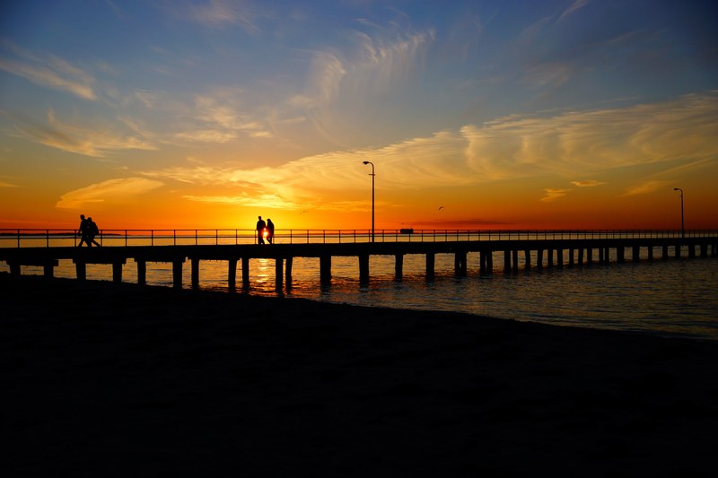 jetty pier sea water travel summer sky ocean 4k