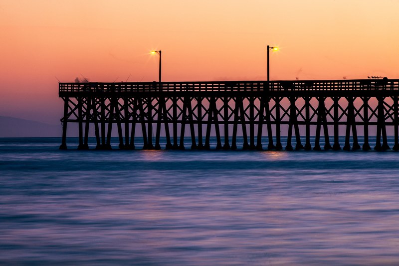 jetty water ocean sunset sea nature pier 4k