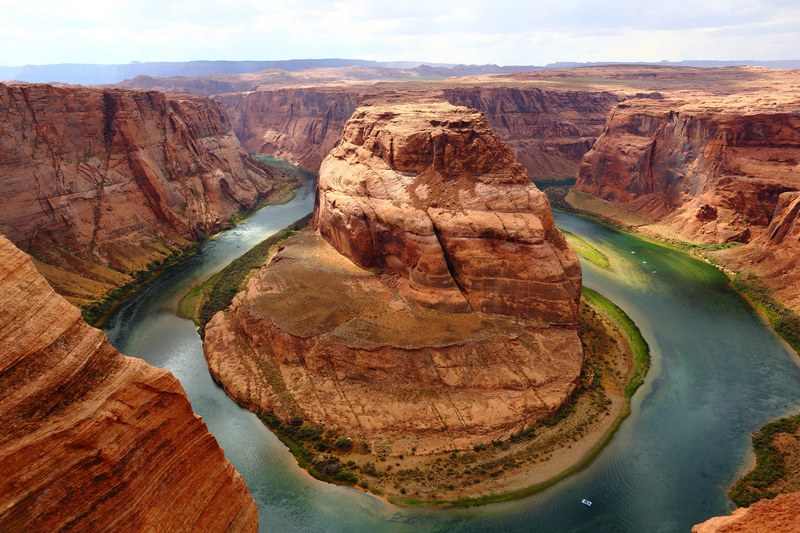 horseshoe bend american landscape curve canyon 4k