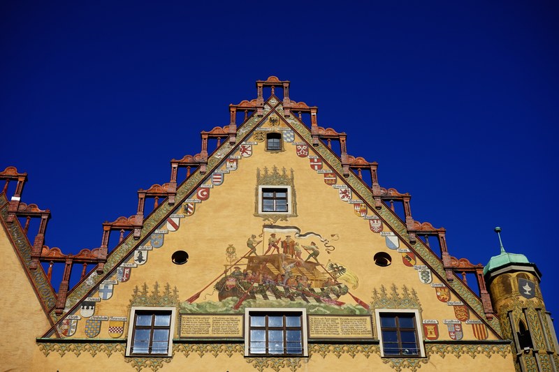 home building town hall ulm facade yellow 4k