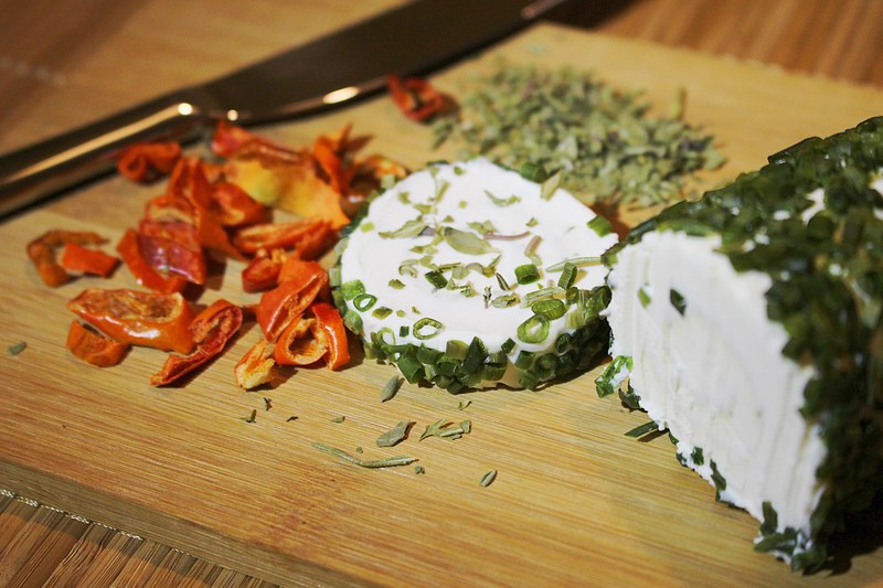herbs goat cheese cream cheese cheese preparation 4k