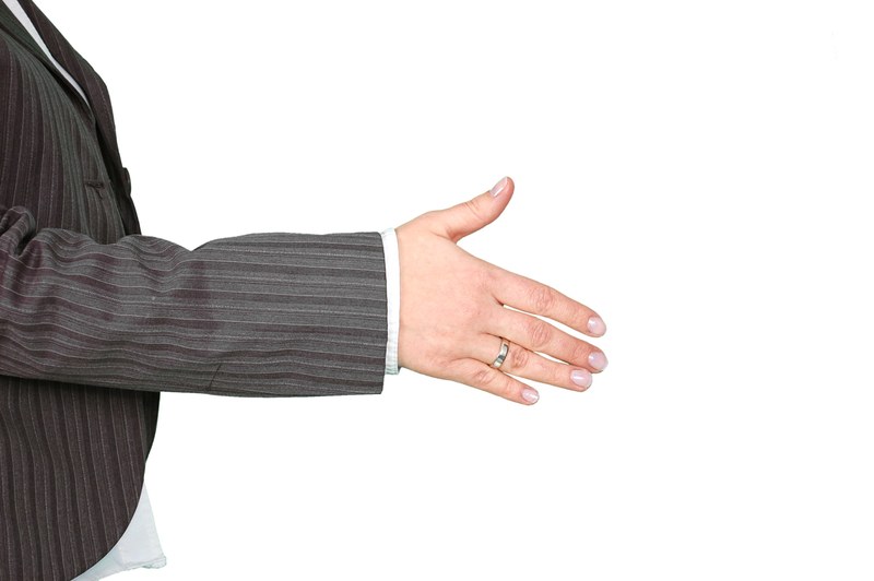 hand the hand welcome gesture business 4k