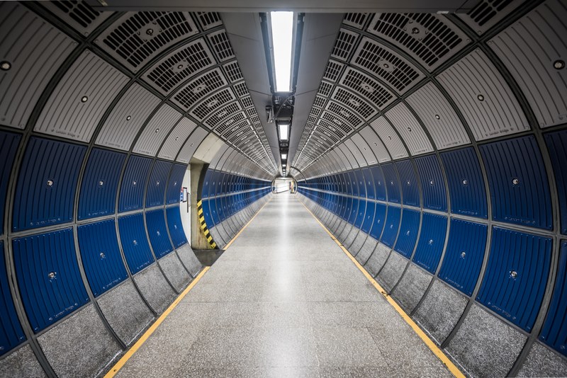 hallway round tube design modern corridor empty 4k