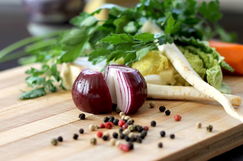 greens onion spices vegetables food kitchen 4k
