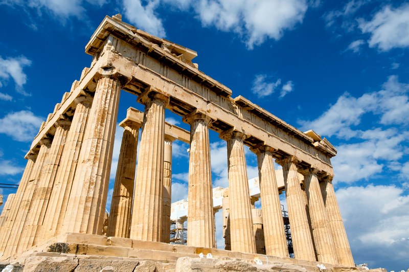 greece palace sky parthenon iconic ruins building 4k