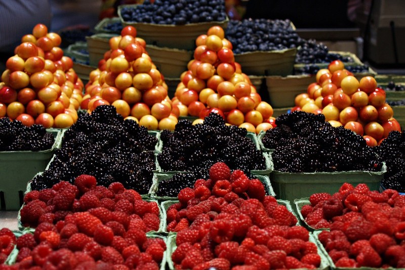 granville market fruits vancouver british columbia 4k