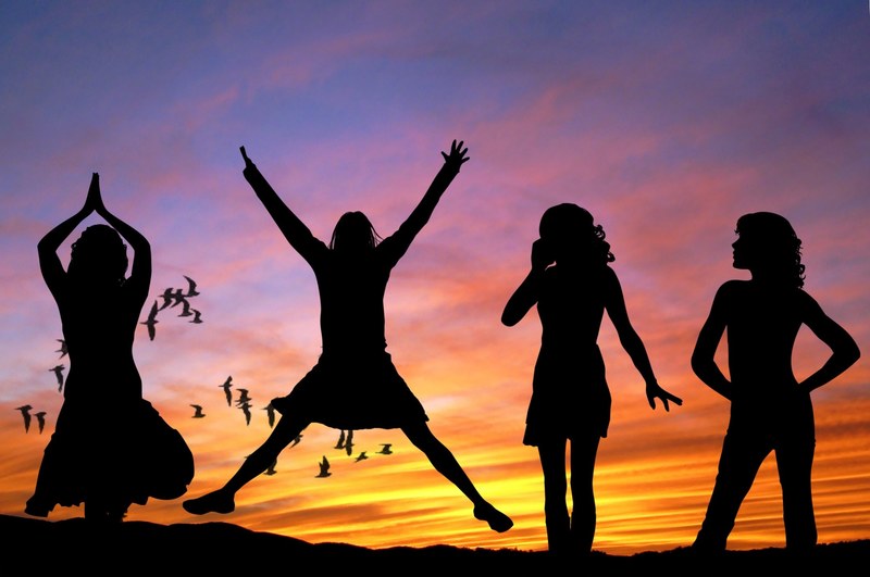 girls women happy sexy sunset sunrise birds 4k
