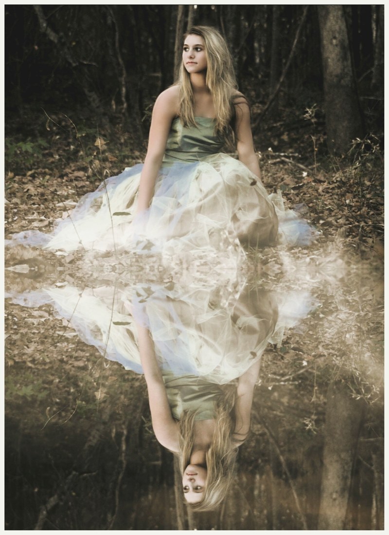 girl woods reflection forest nature female young 4k