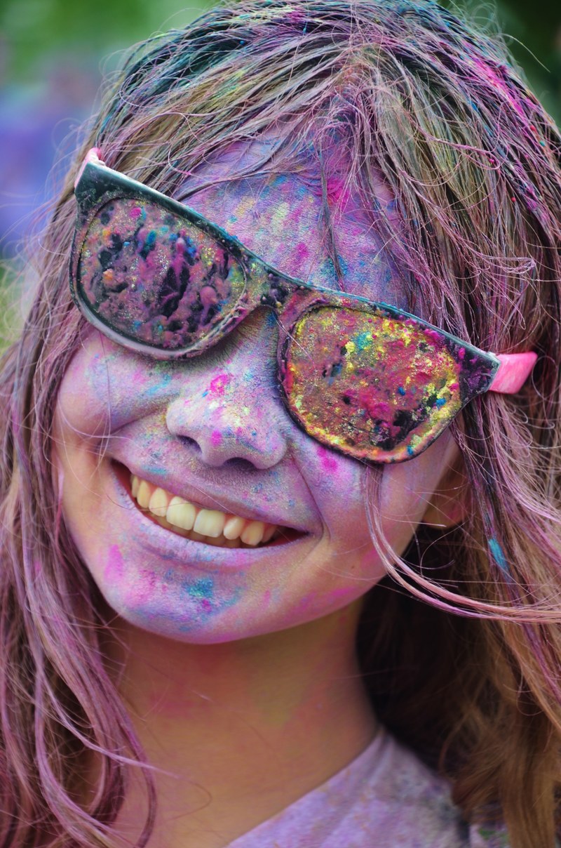 girl colorful happy cool person laughing funny 4k