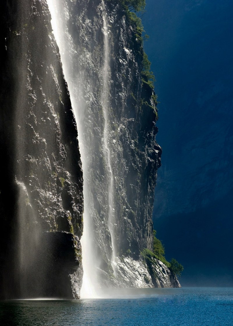 geirangerfjord norway waterfall landscape 4k
