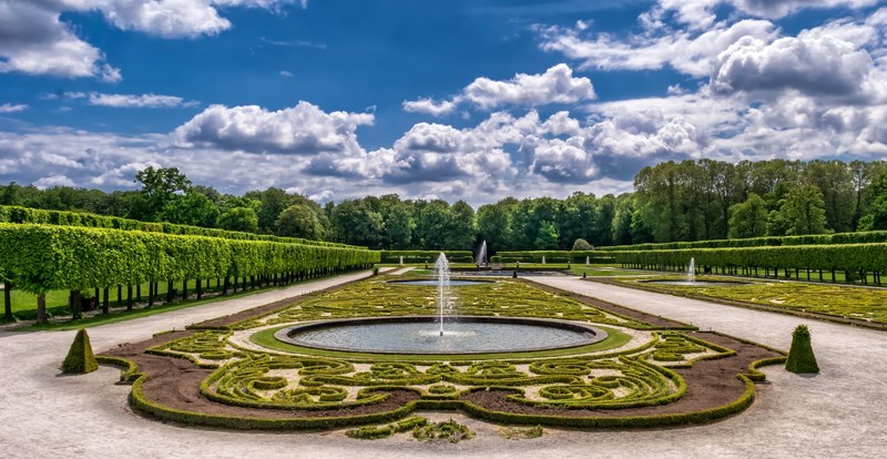 garden park castle art horticulture baroque 4k
