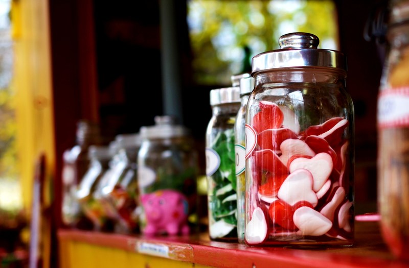 fruit jelly candy sweet heart candy glass sugar 4k