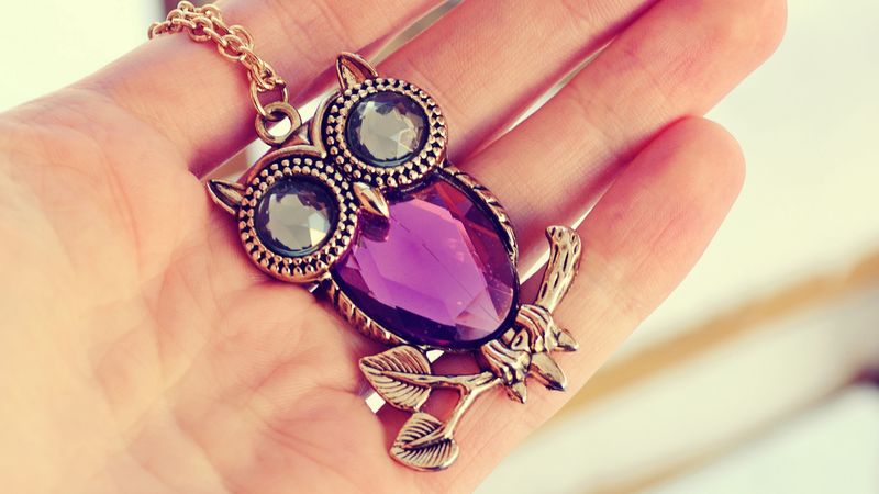 hand, owl, pendants, chain, jewelry, 4k
