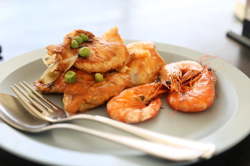 food prawns fish lunch 4k