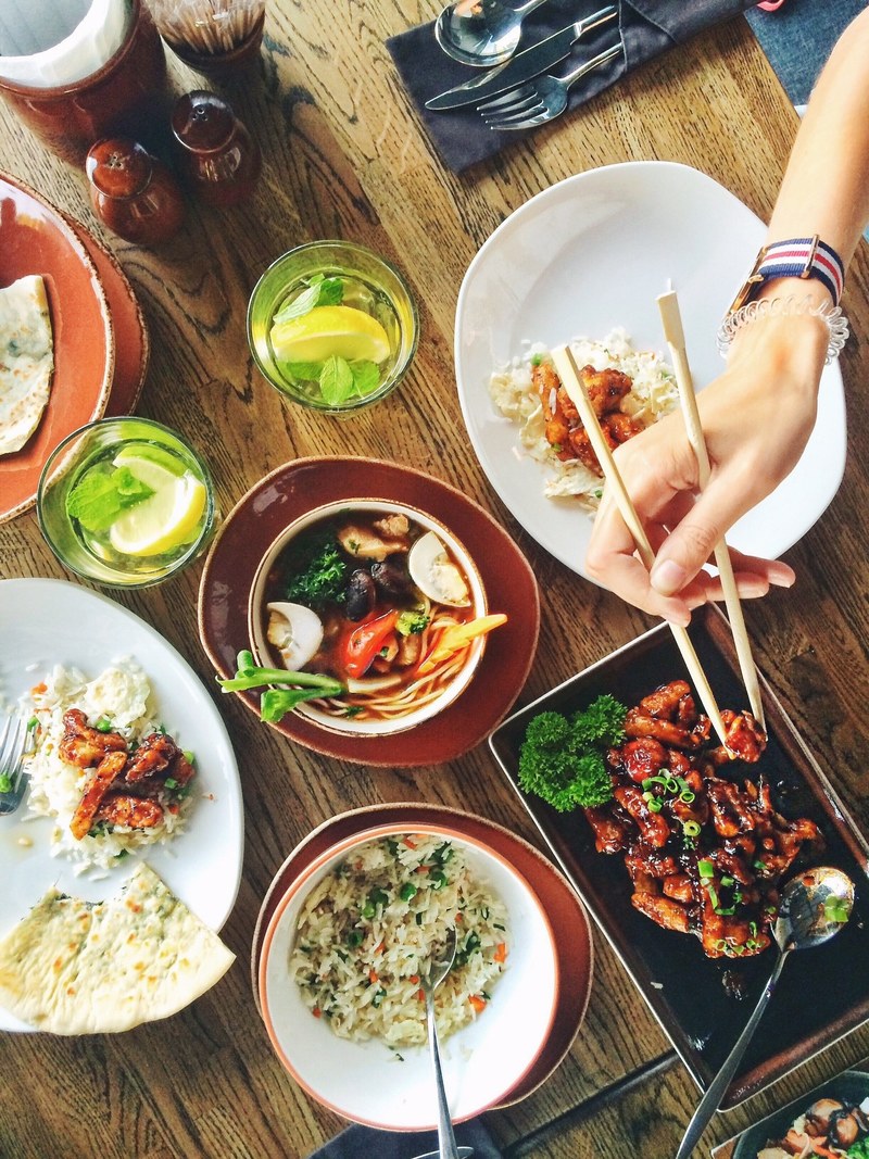 food restaurant menu asia dinner table café deli 4k