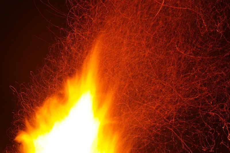 flying sparks radio red yellow glow flame blaze 4k