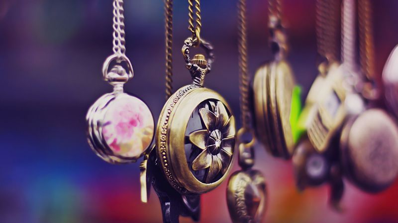 pocket watch, chain, set, variety, 4k