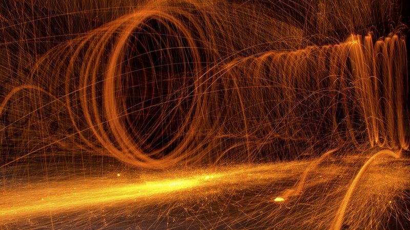 fire sparks golden fire golden sparks 4k