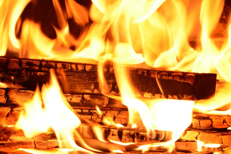 fire flame wood fire brand 4k