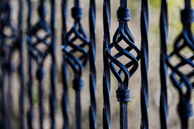 fence railing wrought iron barrier security 4k