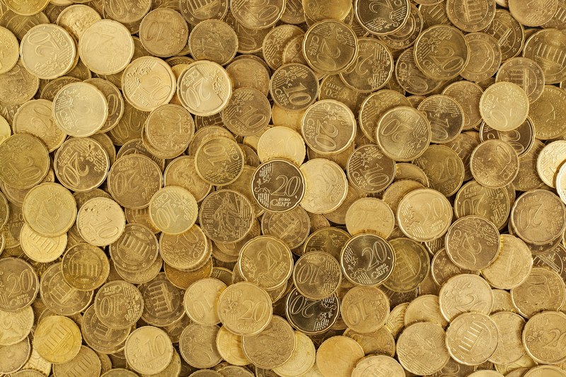 euro coins currency money yellow market europe 4k
