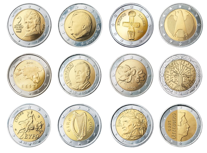 euro 2 coin currency europe money wealth 4k