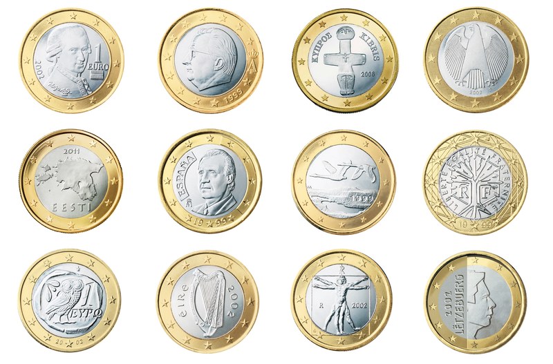 euro 1 coin currency europe money wealth 4k