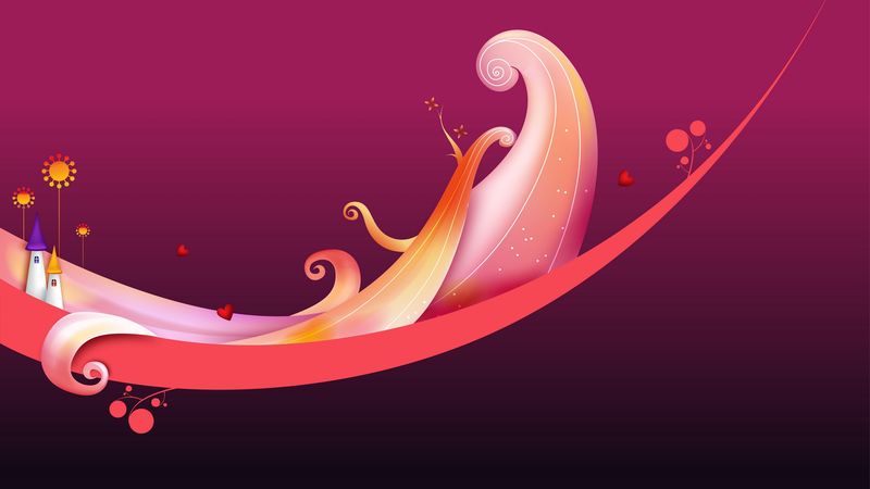 curls, bright, line, shape, 4k