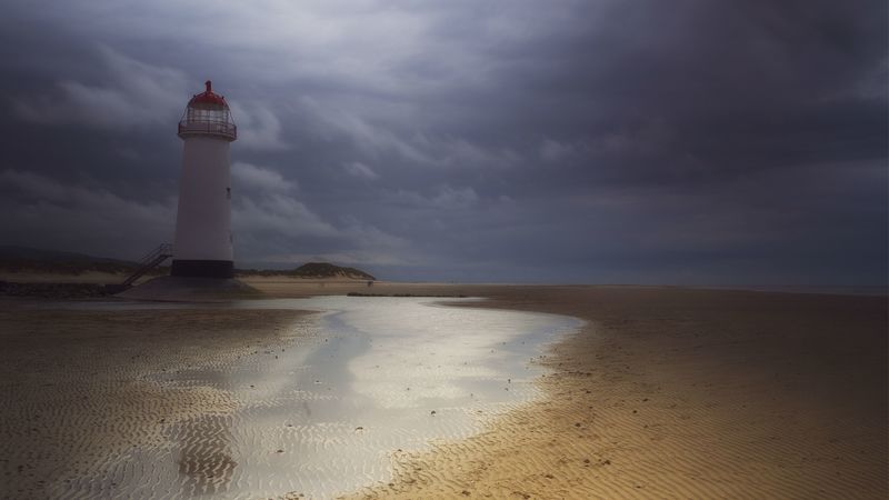 beacon, great britain, england, cloudy, white, protected, sand, sky, 4k
