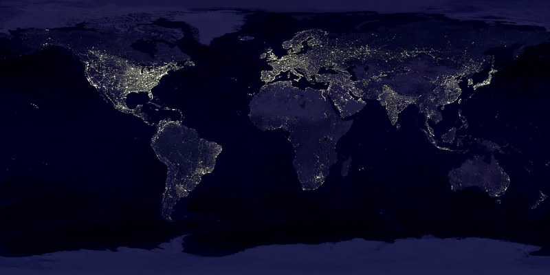 earth earth at night night lights lighting space 4k