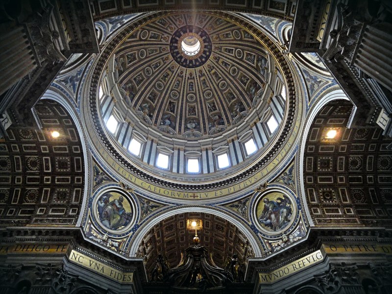 dome rome saint peter basilica vatican building 4k