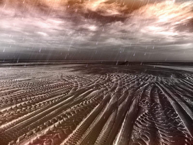 desert desert landscape tire tracks lanes 4k